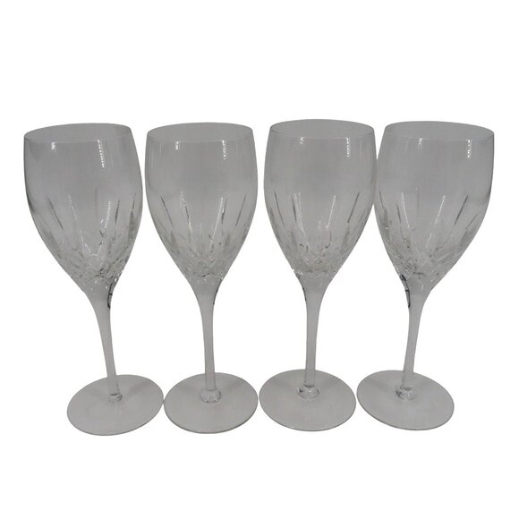 Rogaska Crystal Glass Diamond Cut Wine Glasses Set of 4 Solvenia 8.25in Tall - Picture 1 of 12